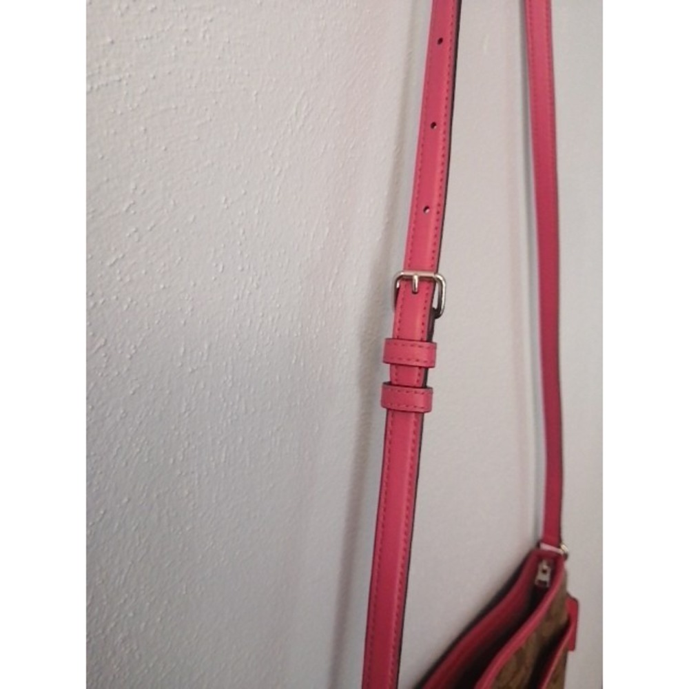 Coach Crossbody Womens Brown L Leather Shoulder Bag Adjustable Strap Zip Pockets - Picture 10 of 12